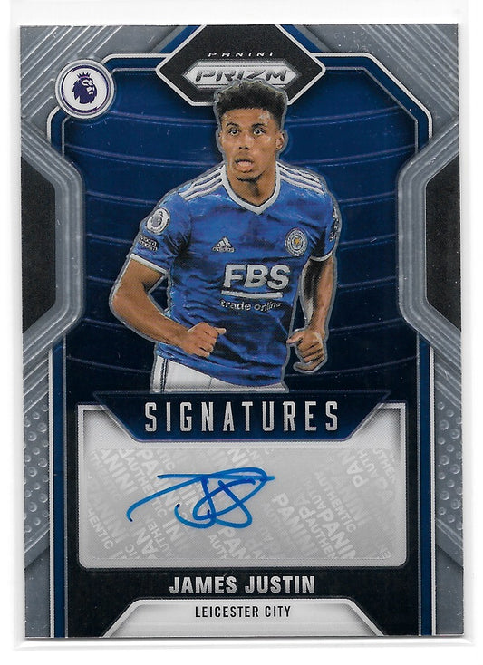 James Justin (Leicester City) Signatures Panini Prizm Premier League 21-22