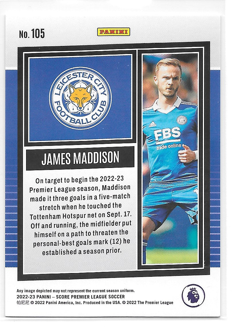 James Maddison (Leicester City) Bronze Swirl /55 Panini Score Premier League 22-23