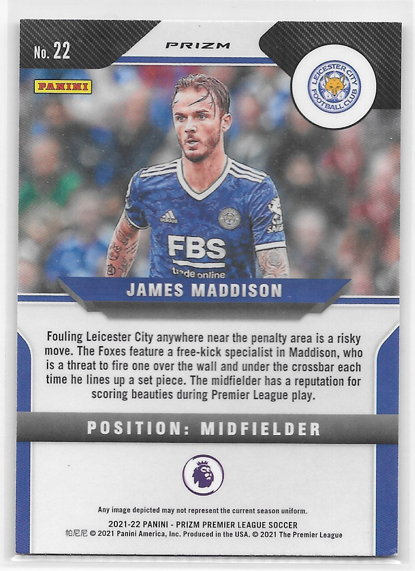 James Maddison (Leicester City) Pink Ice Panini Prizm Premier League 21-22