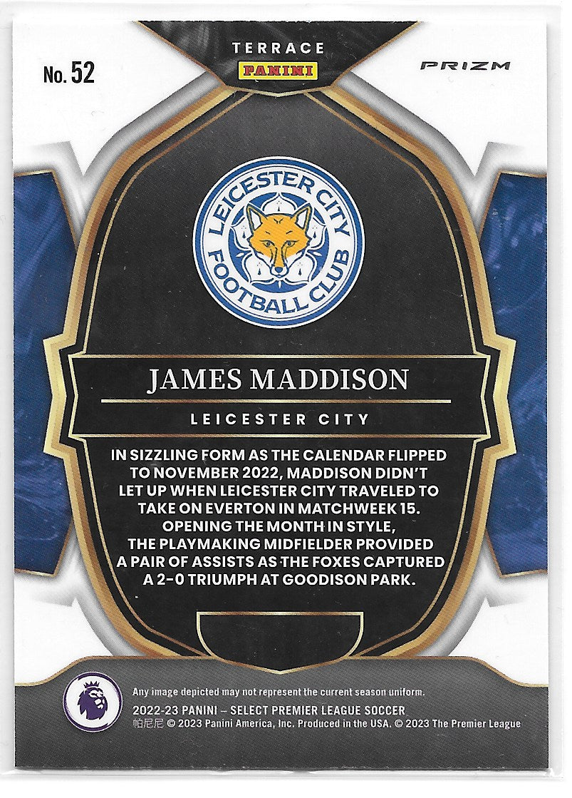 James Maddison (Leicester City FC) Terrace Pink Ice Panini Select Premier League 22-23