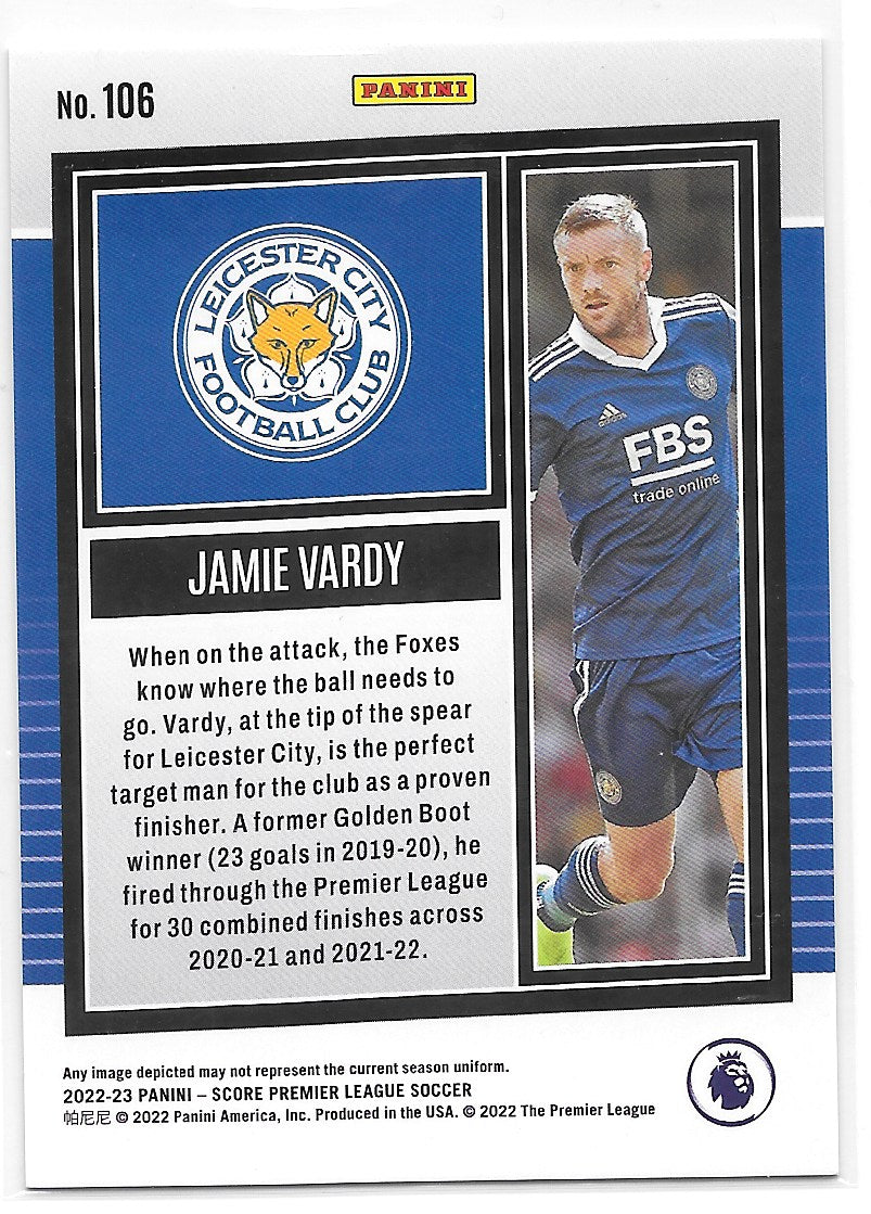 Jamie Vardy (Leicester City) Orange Laser /35 Panini Score Premier League 22-23