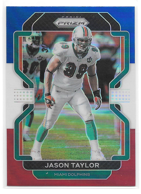 Jason Taylor (Miami Dolphins) Red White & Blue Prizm Panini Prizm Football 2021