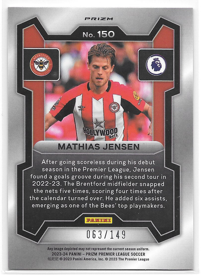 Mathias Jensen (Brentford) Breakaway Pink /149 Panini Prizm Premier League 23-24