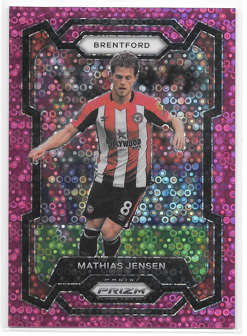 Mathias Jensen (Brentford) Breakaway Pink /149 Panini Prizm Premier League 23-24