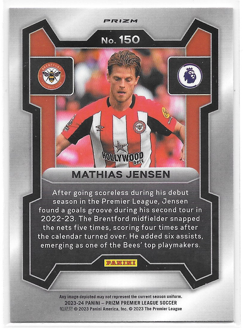 Mathias Jensen (Brentford) Pink Mosaic Panini Prizm Premier League 23-24