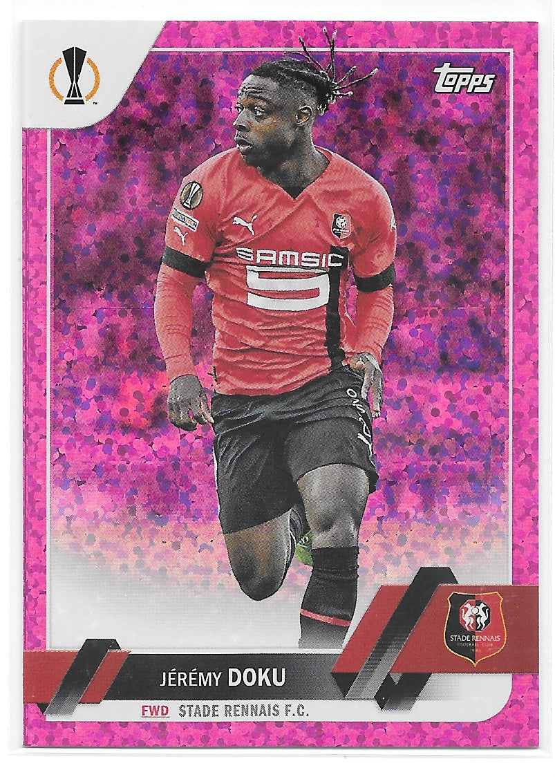 Jeremy Doku (Stade Rennais FC) Pink Sparkle Topps UCC Flagship 22-23