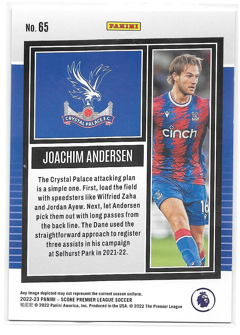 Joachim Andersen (Crystal Palace) Blue Laser /60 Panini Score Premier League 22-23