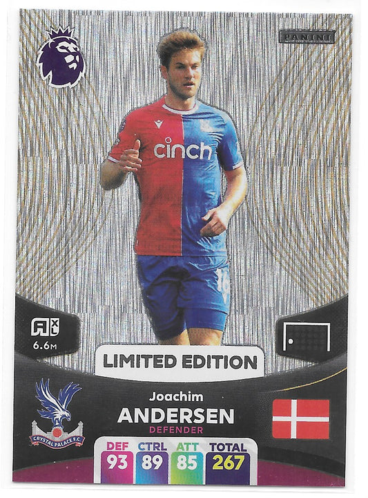 Joachim Andersen (Crystal Palace) Limited Edition Panini Premier League Adrenalyn XL 2024