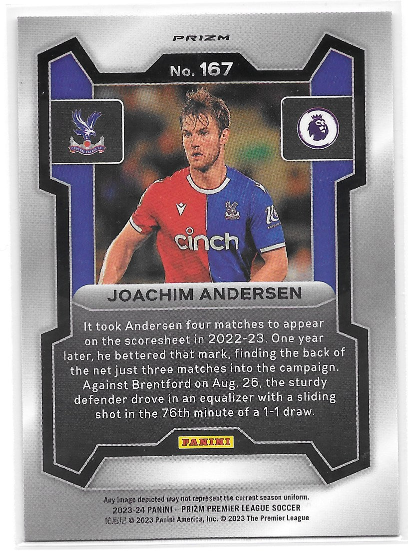 Joachim Andersen (Crystal Palace) Silver Panini Prizm Premier League 23-24