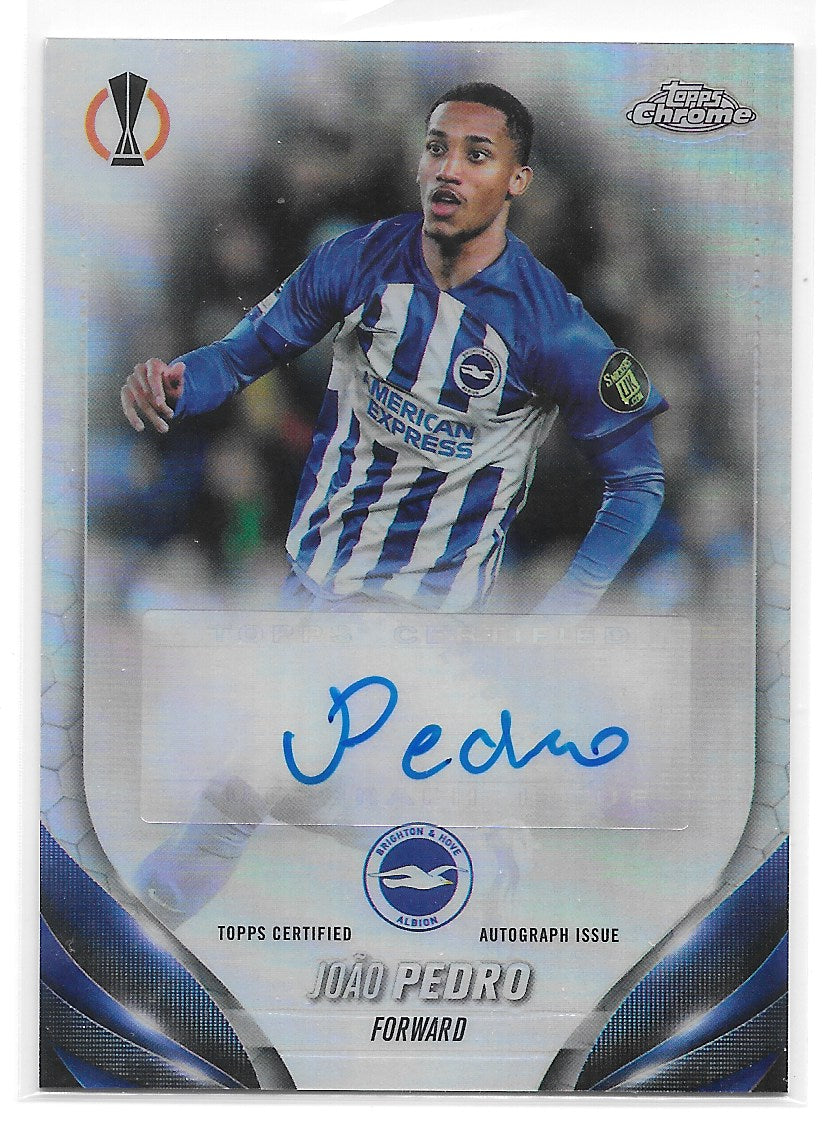 Joao Pedro (Brighton & Hove Albion) Chrome Autograph Topps Chrome UCC 23-24