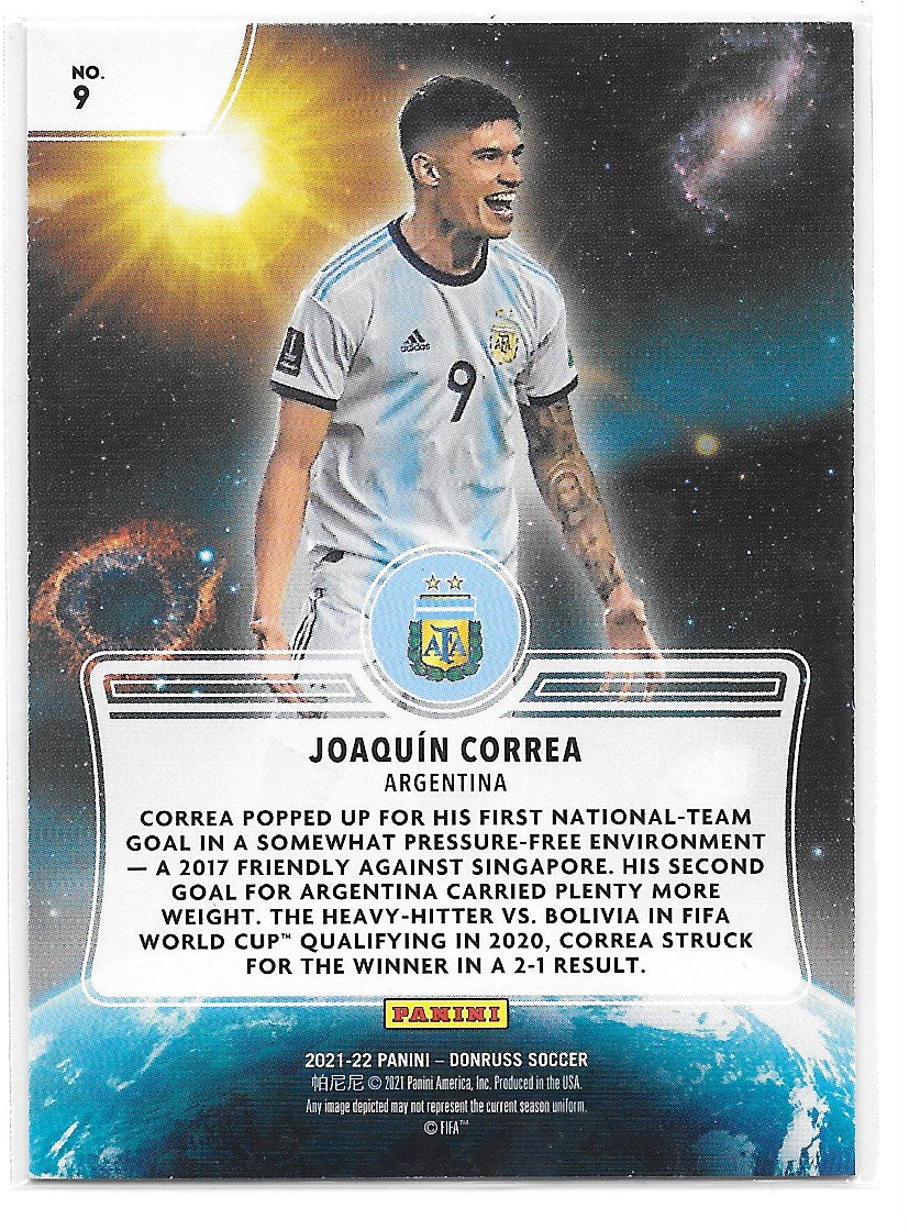 Joaquin Correa (Argentina) Zero Gravity Press Proof Panini Donruss Road to Qatar 21-22