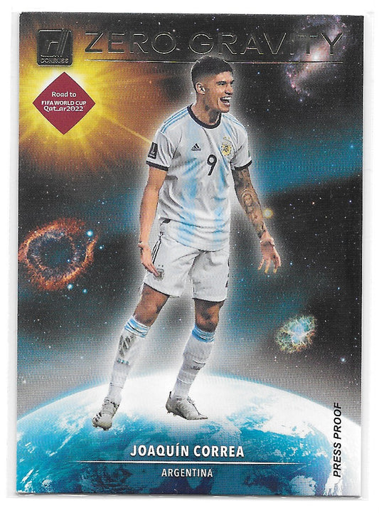 Joaquin Correa (Argentina) Zero Gravity Press Proof Panini Donruss Road to Qatar 21-22