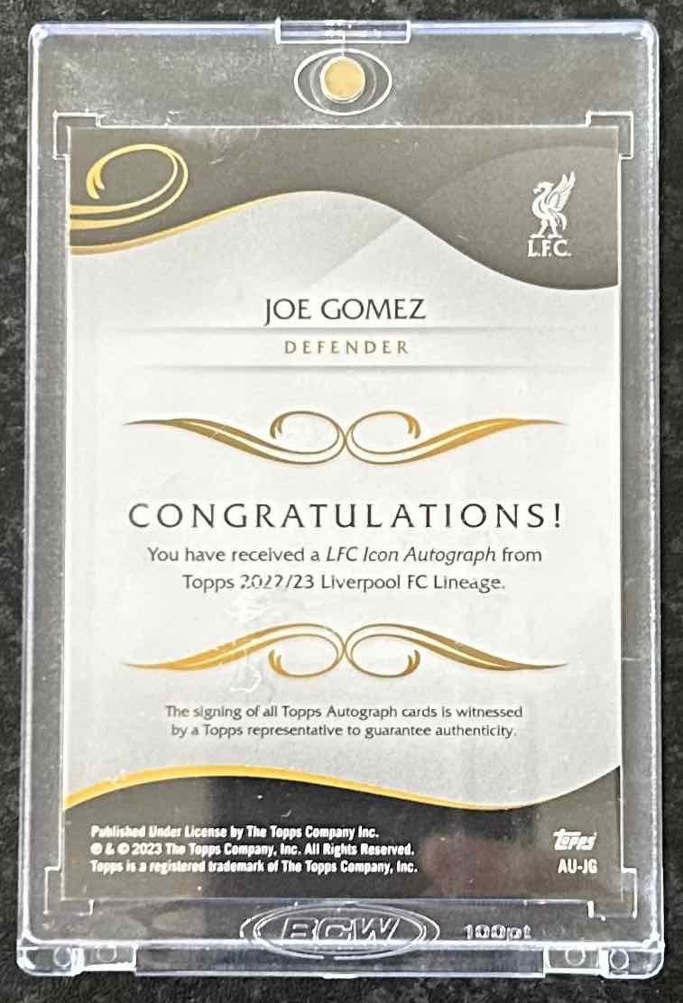 Joe Gomez (Liverpool FC) Icon Autograph Topps Liverpool Lineage 22-23