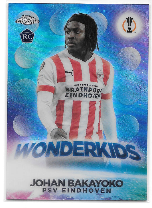 Johan Bakayoko (PSV Eindhoven) Wonderkids RC Topps Chrome UCC 22-23