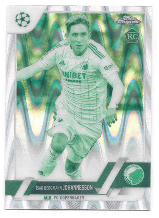 Isak Johannesson (FC Copenhagen) Night Vision Ray Wave /225 RC Topps Chrome UEFA Club Competitions 22-23