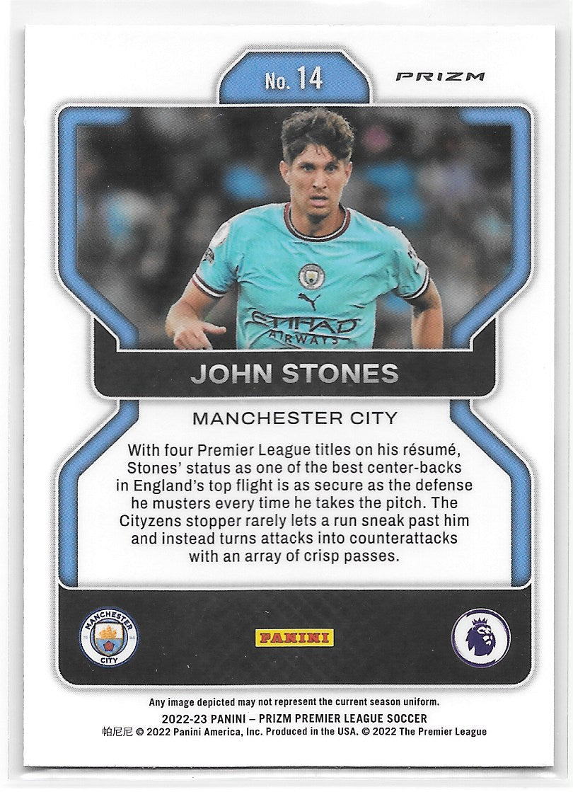 John Stones (Manchester City) Pink Mosaic Panini Prizm Premier League 22-23