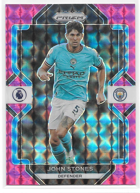 John Stones (Manchester City) Pink Mosaic Panini Prizm Premier League 22-23