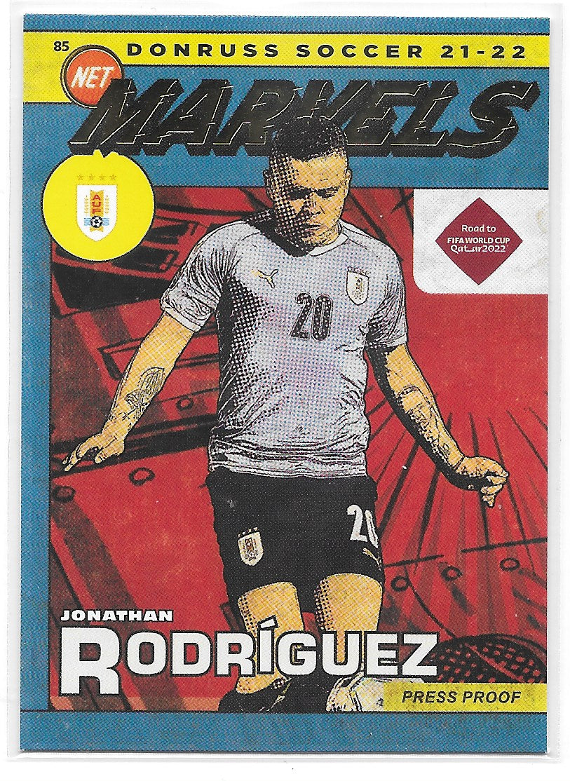 Jonathan Rodriguez (Uruguay) Net Marvels Press Proof Panini Donruss Road to Qatar 21-22