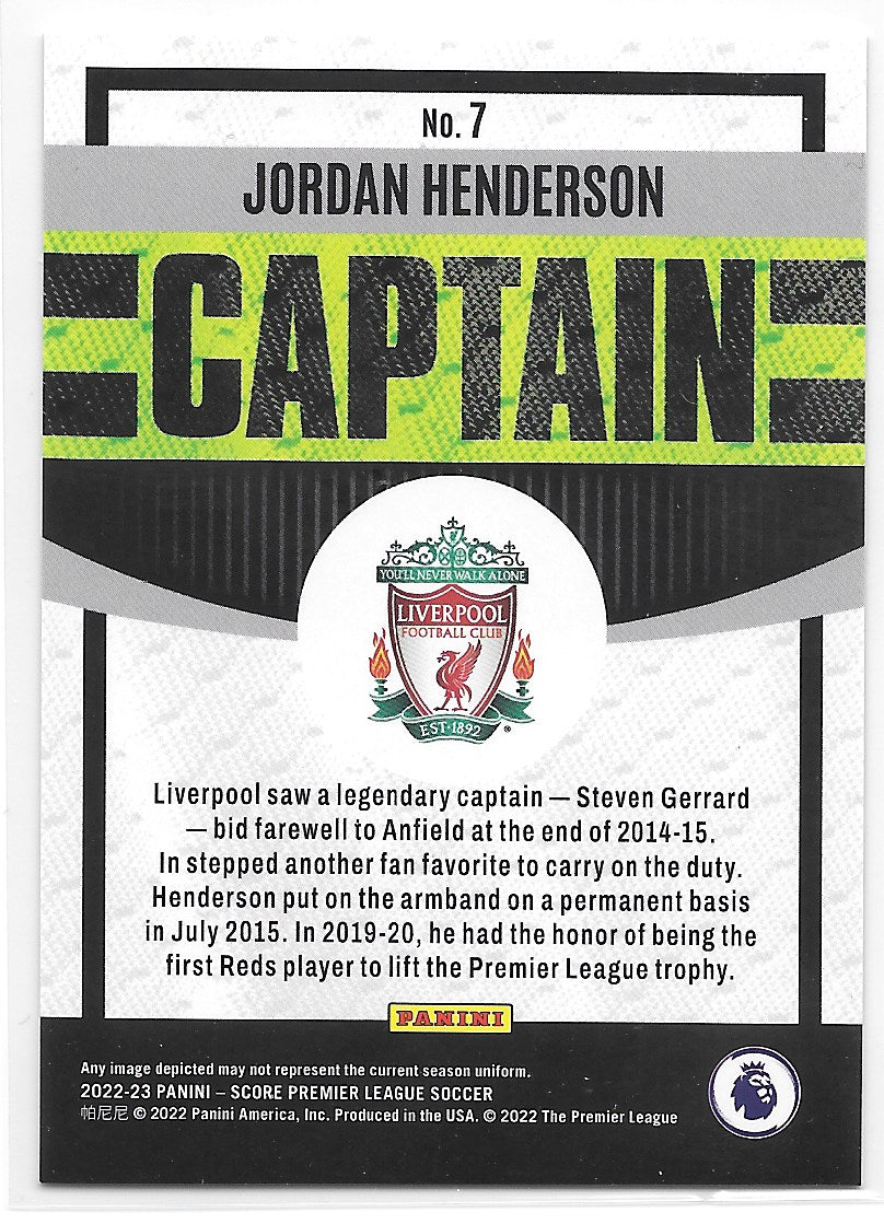 Jordan Henderson (Liverpool FC) Captain Purple Laser /15 Panini Score Premier League 22-23