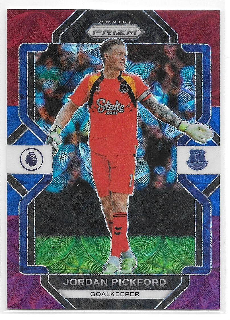 Jordan Pickford (Everton) Red Blue Purple Choice /15 Panini Prizm Premier League 22-23