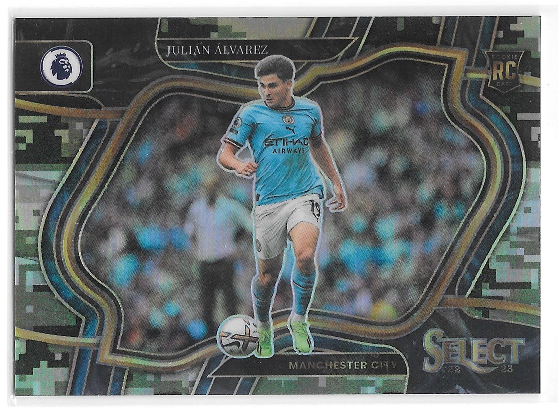 Julian Alvarez (Manchester City) Field Level Camo /199 RC Panini Select Premier League 22-23