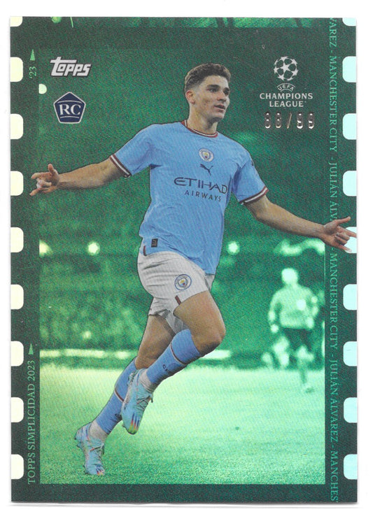 Julian Alvarez (Manchester City) Filmstrip Green /99 RC Topps Simplicidad UEFA Club Competitions 22-23