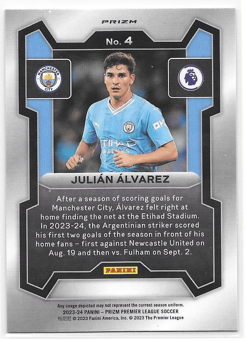 Julian Alvarez (Manchester City) Pink Mosaic Panini Prizm Premier League 23-24