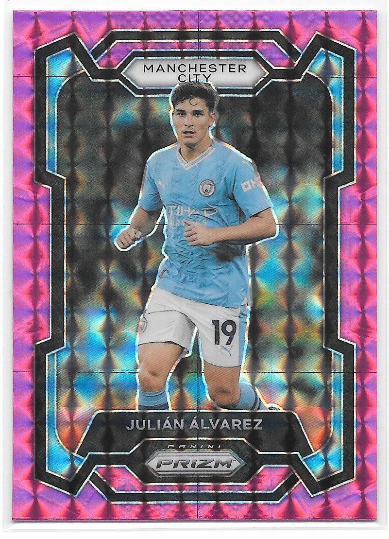 Julian Alvarez (Manchester City) Pink Mosaic Panini Prizm Premier League 23-24