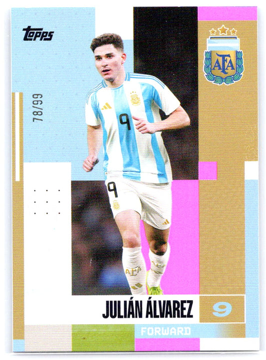 Julian Alvarez (Argentina) Pink Tango /99 Topps Argentina Team Set 24-25