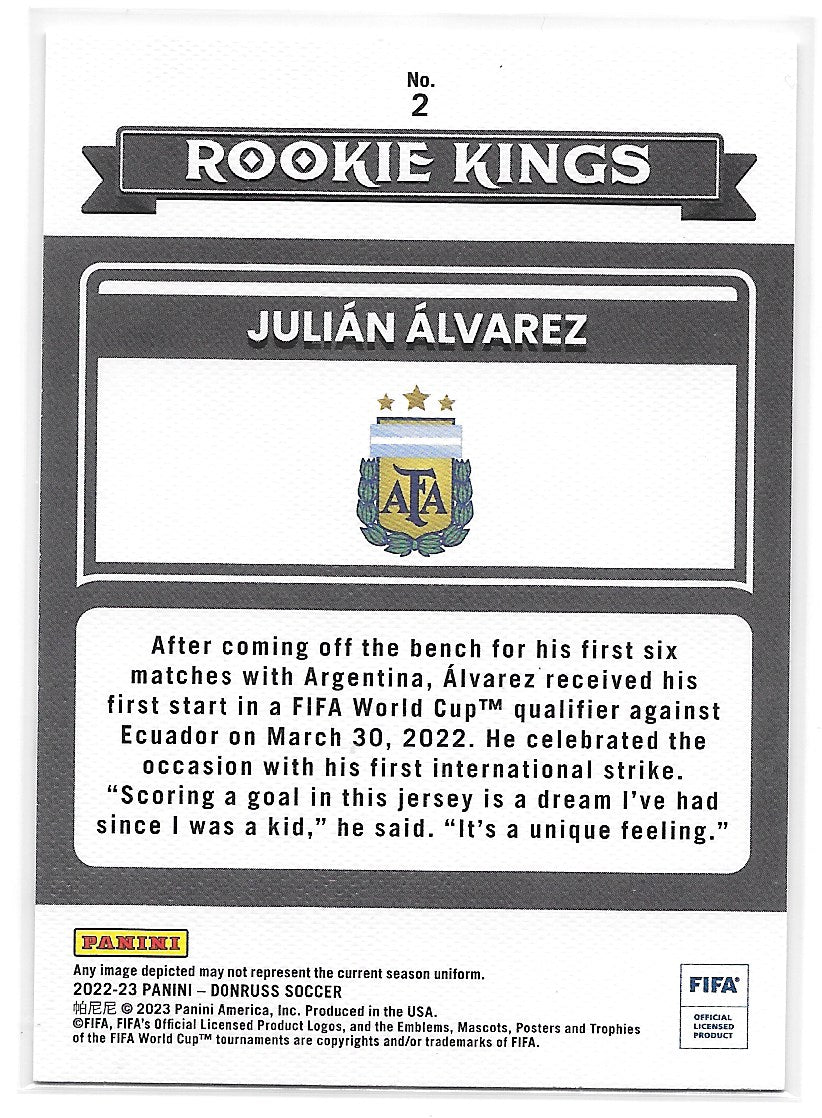 Julian Alvarez (Argentina) Rookie Kings Panini Donruss FIFA 22-23