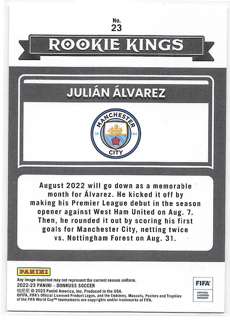 Julian Alvarez (Manchester City) Rookie Kings Panini Donruss FIFA 22-23