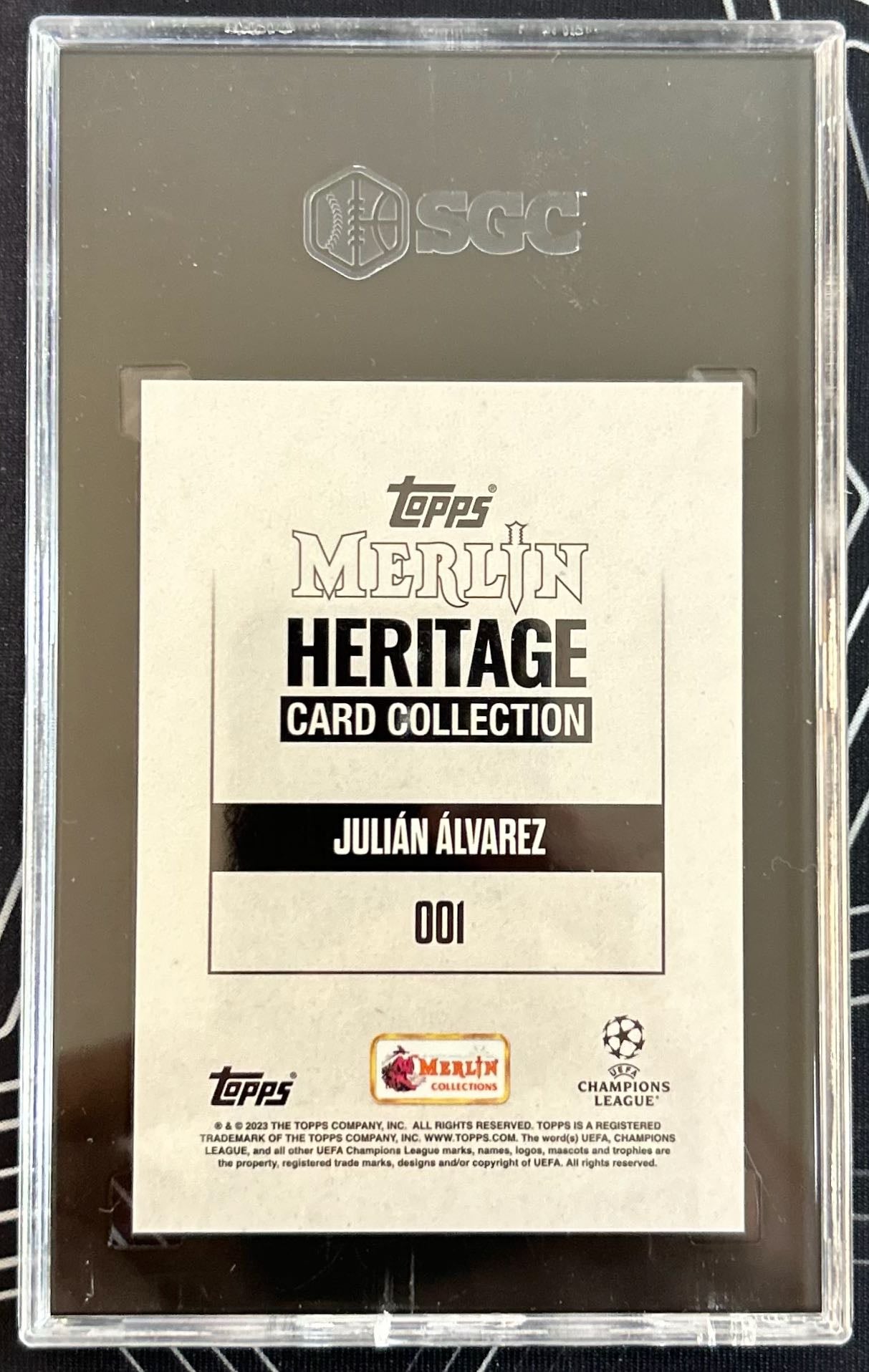 Julian Alvarez (Manchester City) Purple /99 Topps Merlin Heritage UCC 23-24 SGC 10 Pop 1