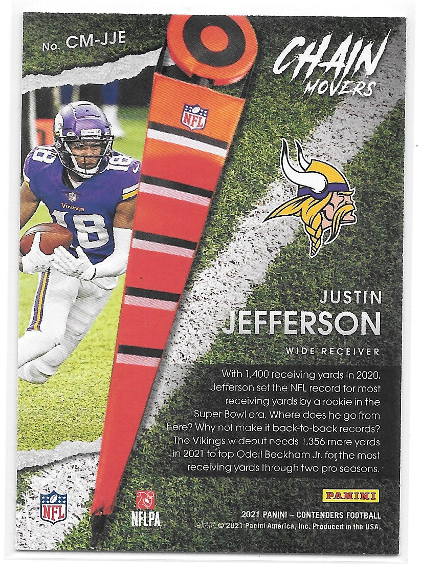 Justin Jefferson (Minnesota Vikings) Chain Movers Panini Contenders Football 2021