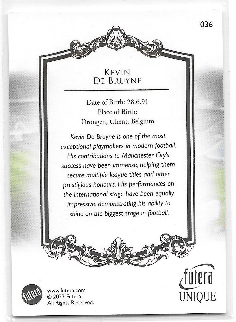 Kevin De Bruyne (Belgium) Base Futera Unique World Football 23-24