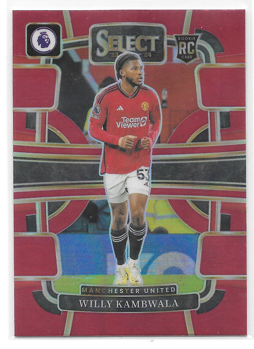 Willy Kambwala (Manchester United) Terrace Red RC Panini Select Premier League 23-24