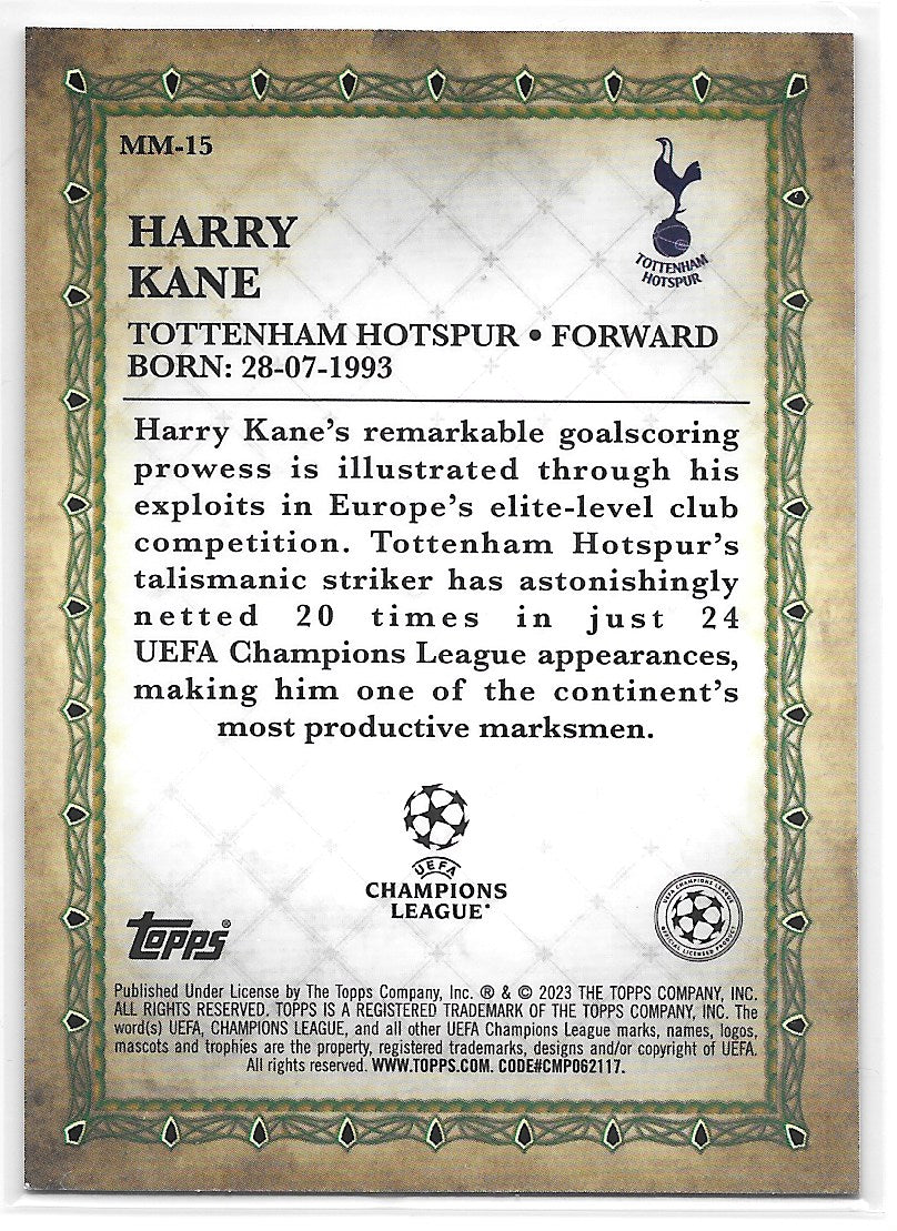 Harry Kane (Tottenham Hotspur) Merlin’s Masters Topps Merlin Chrome UCC 22-23