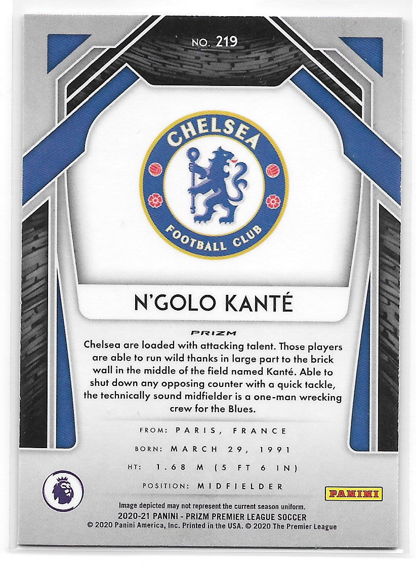 N’Golo Kante (Chelsea FC) Pink Ice Panini Prizm Premier League 20-21