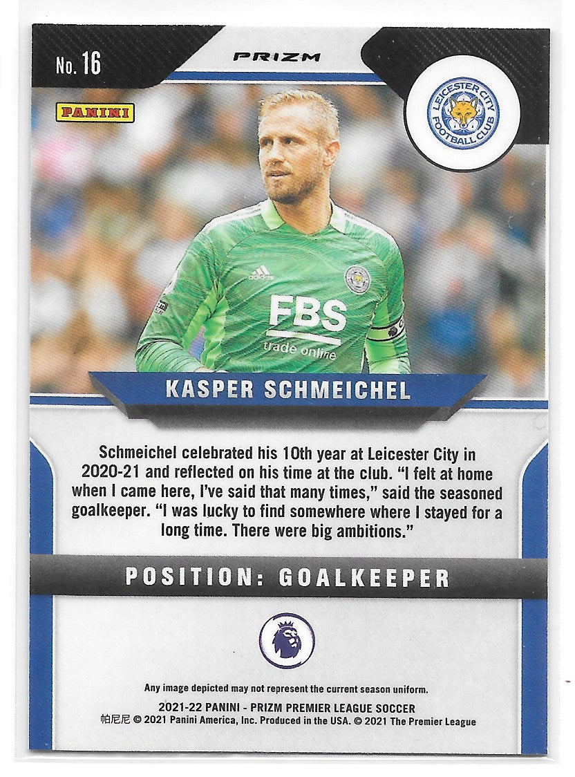 Kasper Schmeichel (Leicester City FC) Green Mojo Panini Prizm Premier League 21-22