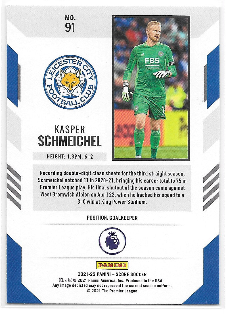 Kasper Schmeichel (Leicester City) Red Laser Panini Score Premier League 21-22