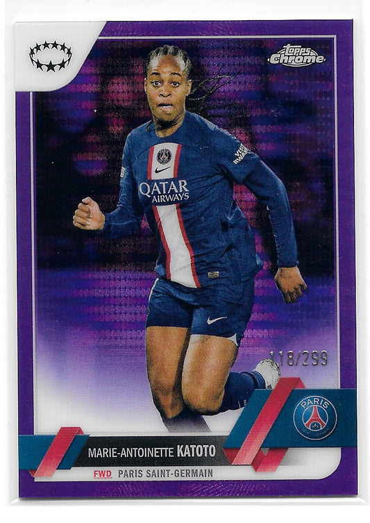 Marie-Antoinette Katoto (PSG) Purple Pulsar Refractor /299 Topps Chrome UEFA Women’s Champions League 22-23