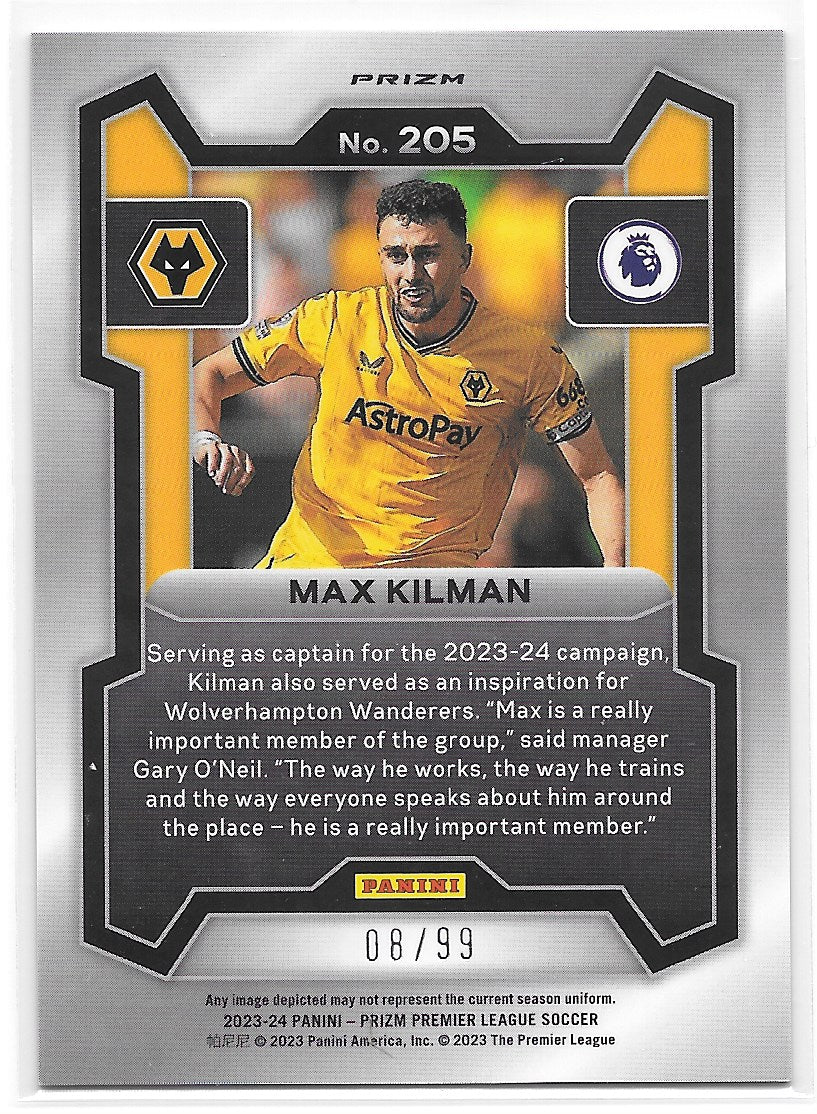 Max Kilman (Wolverhampton Wanderers) Blue Breakaway /99 Panini Prizm Premier League 23-24