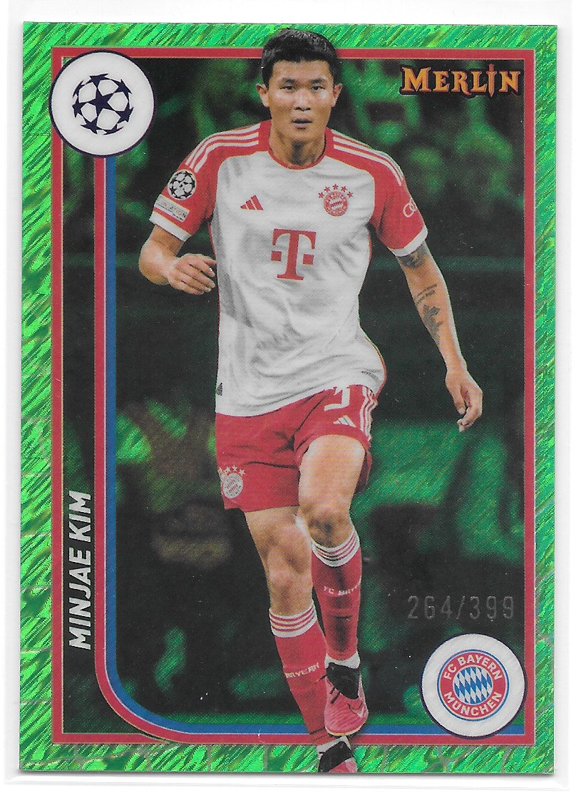 Minjae Kim (Bayern Munchen) Neon Green Shimmer /399 Topps Merlin UCC 23-24