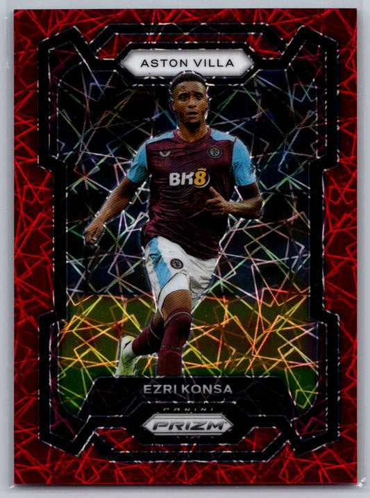 Ezri Konsa (Aston Villa) Red Lazer Prizm /49 Panini Prizm Premier League 23-24