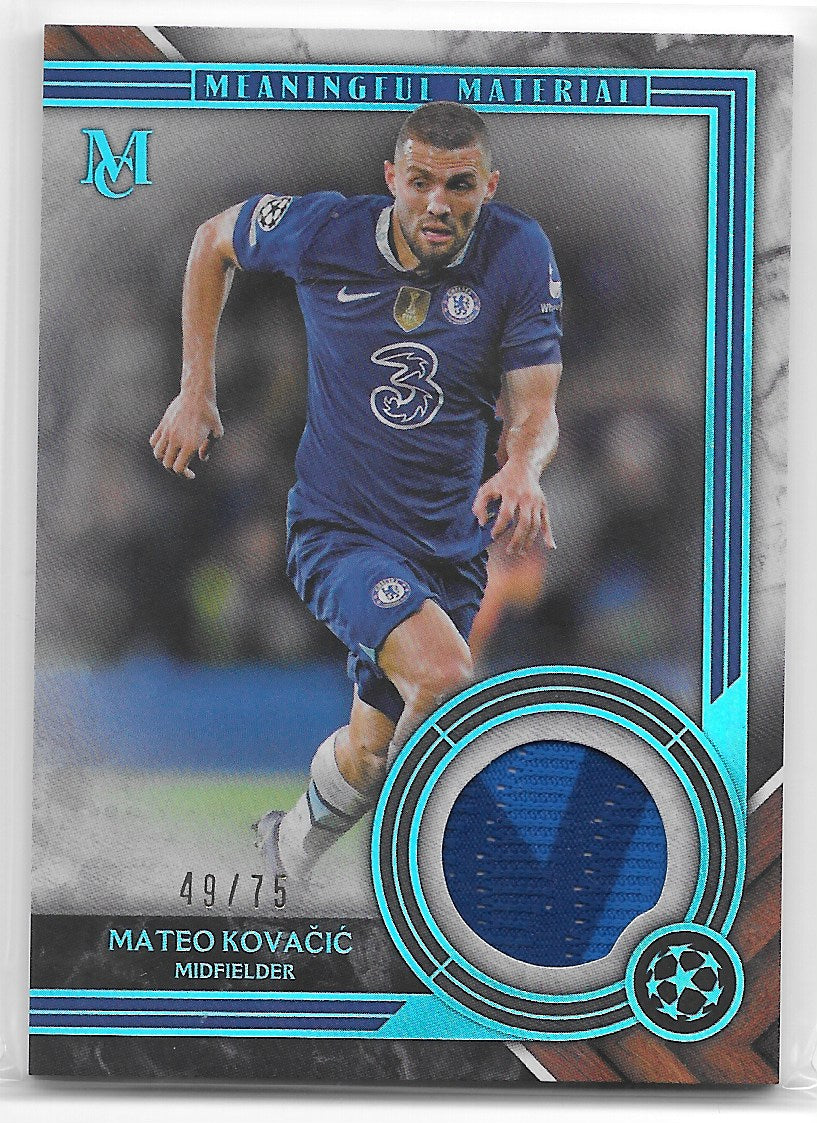 Mateo Kovacic (Chelsea FC) Meaningful Material Relic Sapphire /75 Topps Museum Collection UEFA CL 22-23