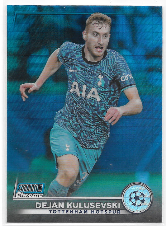 Dejan Kulusevski (Tottenham Hotspur) Blue Prism Refractor Topps Stadium Club Chrome 22-23