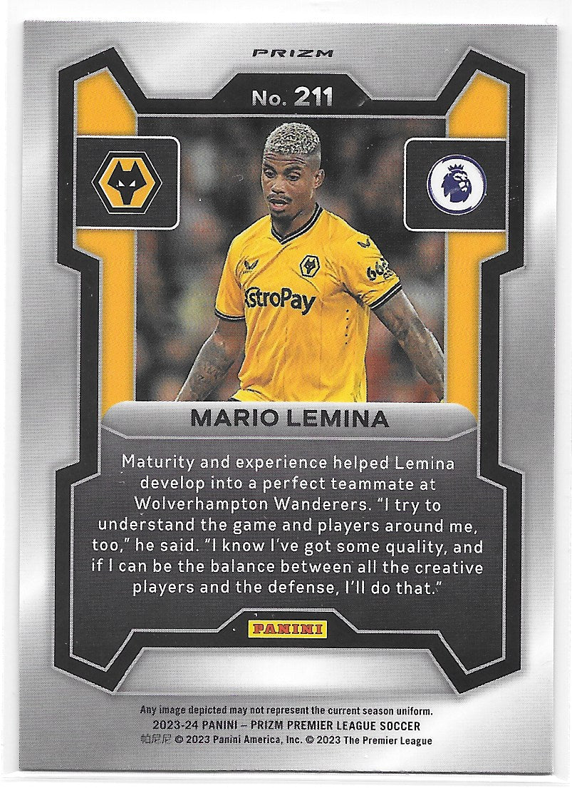 Mario Lemina (Wolverhampton Wanderers) Orange Breakaway Panini Prizm Premier League 23-24