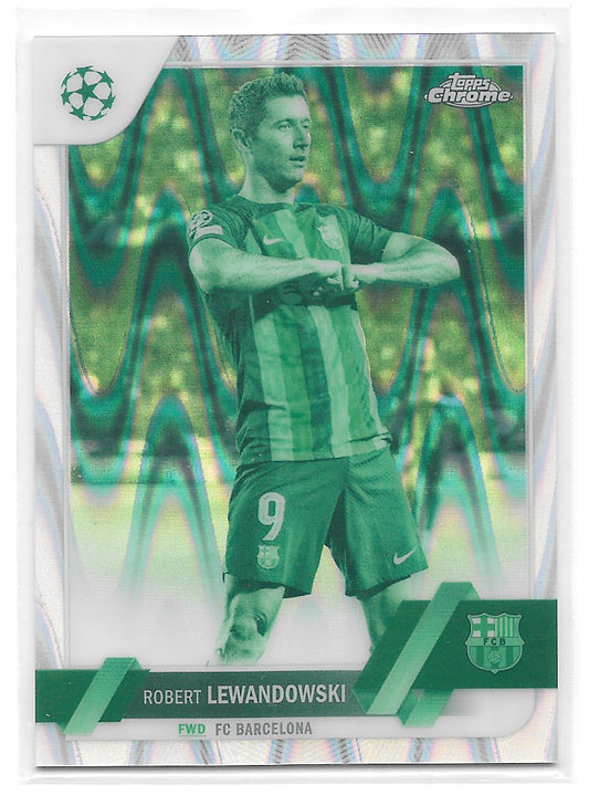 Robert Lewandowski (FC Barcelona) Night Vision Ray Wave /225 Topps Chrome UCC 22-23