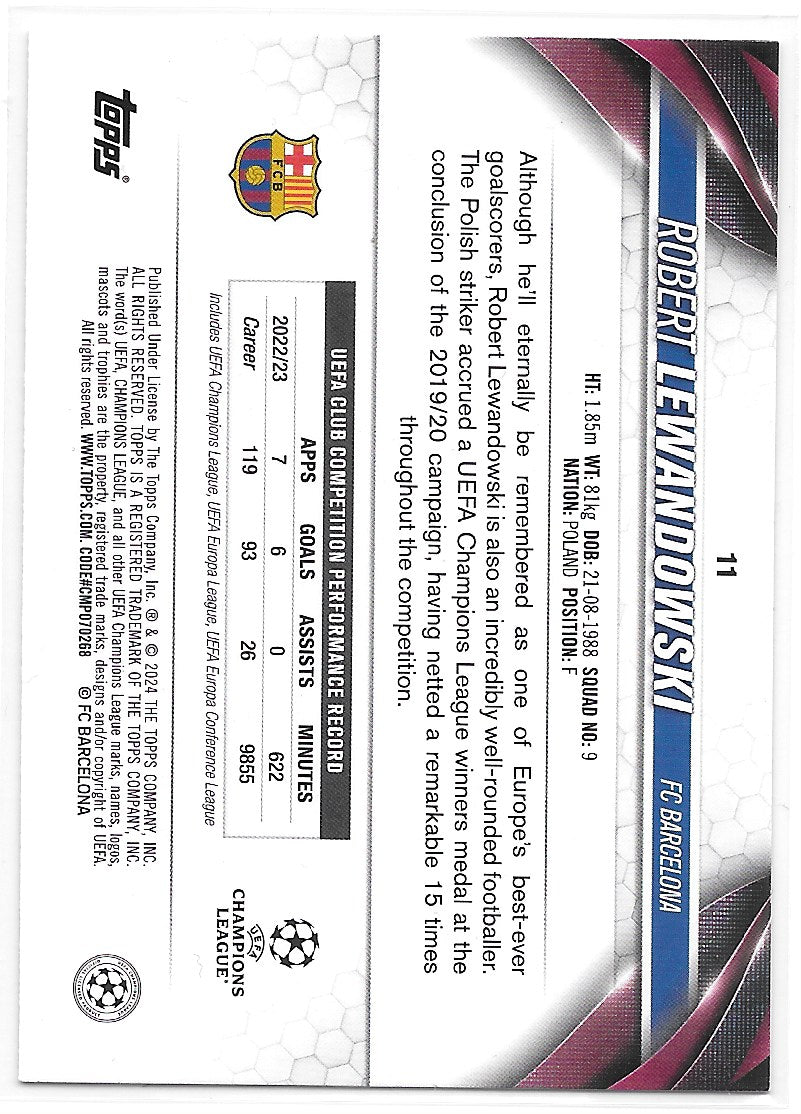 Robert Lewandowski (FC Barcelona) Starball Foil Topps UCC Flagship 23-24