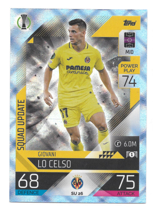 Giovani Lo Celso (Villarreal CF) Crystal Blue Squad Update Match Attax Extra 2023