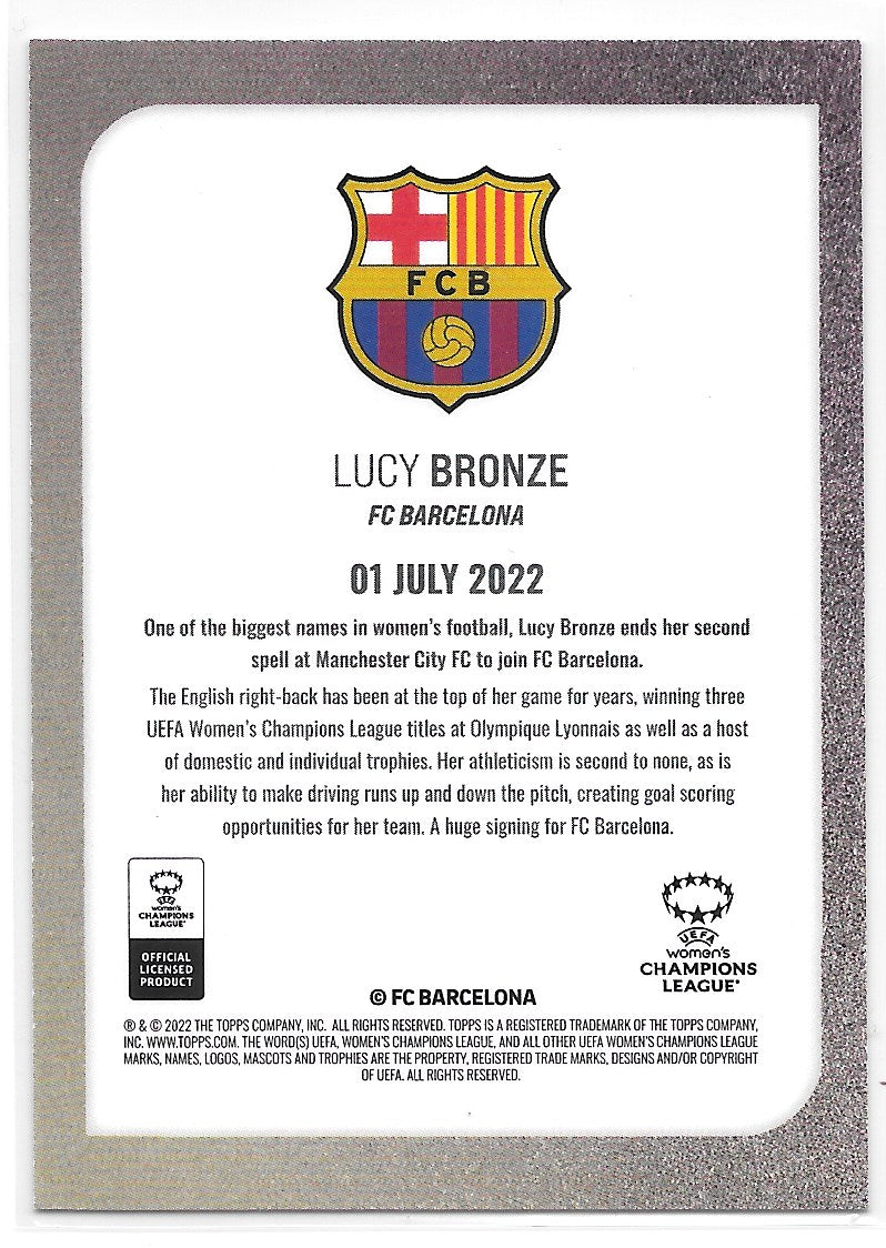 Lucy Bronze (FC Barcelona) Star Signing Topps UEFA Summer Signings 22-23